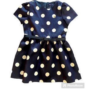 ORIGINAL MARINES GIRLS POLKA DOT DRESS NAVY BLUE SIZE 4/5 ITALIAN NAUTICAL